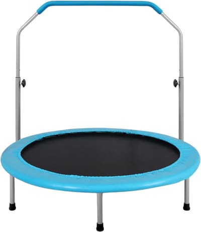 Verte Fitness Trampoline - Opvouwbare Mini Trampoline – Compact Fitness Trampoline voor Kinderen & Volwassenen - Trainings-Rebounder met Schuimhandgreep - Indoor/Tuin Workout Apparatuur - Max. Draagvermogen 68/100 kg