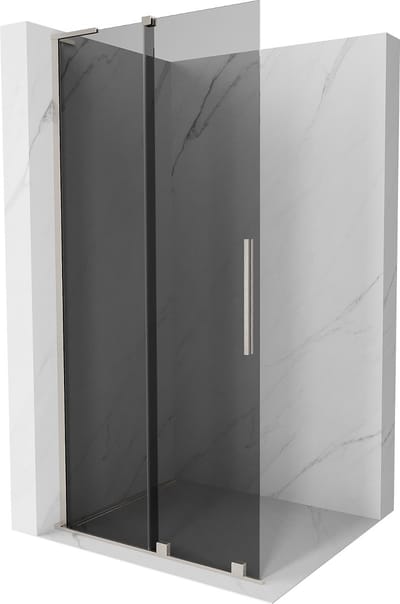 Mexen Velar L schuifbare douchewand Walk-in 90 x 200 , grafiet 8 mm, geborsteld nikkel - 871-090-003-43-97
