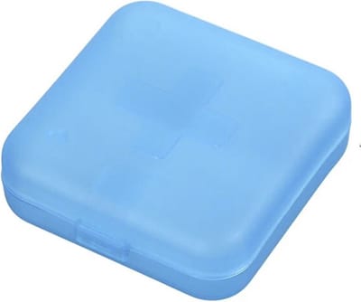 Cabantis Mini Pillendoosje 4 Vakjes - Mini-Pillen Organizer - Mini-Medicijn Doosje - 6x6x2cm - Blauw