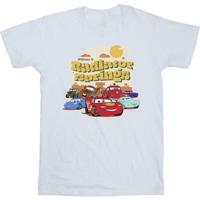 Disney Jongens Cars Radiator Springs Groep T-Shirt (Wit)