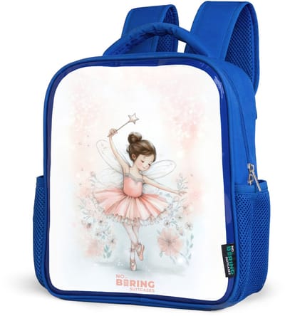 NoBoringSuitcases.com® - Rugzak blauw - Schooltas jongens - Fee ballerina - Kinder rugtas jongen - Boekentas kind - Kinderrugzak voor school - Schoolrugzak
