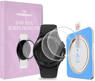 xoxo Wildhearts screenprotector geschikt voor Samsung Galaxy Watch 4 Classic - 42mm - Gehard glas - Beschermglas - Duopack - Glasplaatje - Eenvoudig te installeren met one-click tool - 2 stuks
