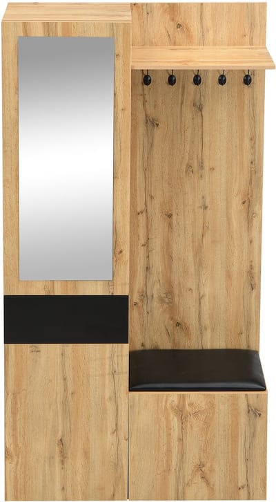 Zwart houtkleurige MDF garderobekast voor entree 98 5×38×191cm