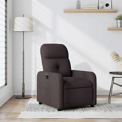 vidaXL - Fauteuil - verstelbaar - stof - donkerbruin