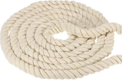 Katoenen Touw - Natuurlijk Garen - Handwerk Decoratie - Drie Strengen Twist - 3/4 Inch Dik - Wit