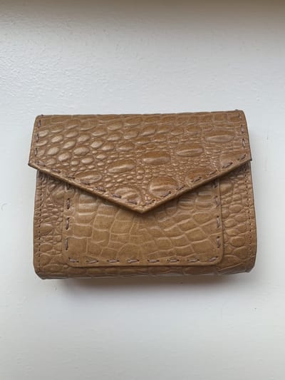 Hidesign lederen dames portemonnee 'Celia' naturel cognac