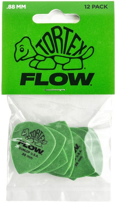 Jim Dunlop Tortex - Plectrums - Flow - 0,88 mm Groen - Player's Pack 12 Stuks