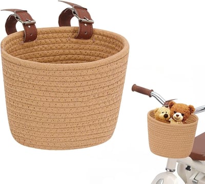 Katoenen Fietsmand voor Kinderen, Gemakkelijk te Installeren, Geschikt voor Driewielers en Loopfietsen, Ideaal voor Speelgoed en Accessoires
