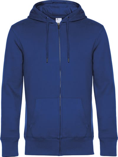 KING Zipped Hooded Sweatshirt B&C Collectie maat XS Kobaltblauw