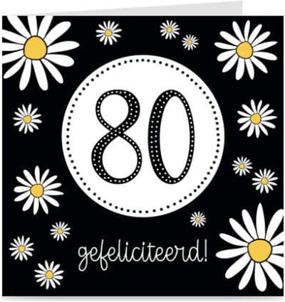 80 JAAR | verjaardagskaart / kaart met envelop | wenskaart voor 80e verjaardag