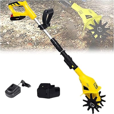 Elektrische Bodembewerker - Kleine Tiller Tuin - Tuinonderhoud Vereenvoudigen - Lichtgewicht Draadloos Ontwerp - 10 cm Werkbreedte - Grijs