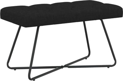 vidaXL - Bank - met - knopen - tufting - Zwart - 80 - x - 40 - x - 46 - cm - Stof