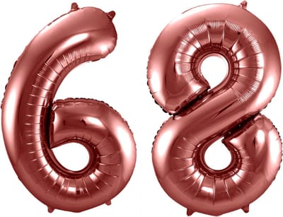 Folieballon 68 jaar brons 86cm