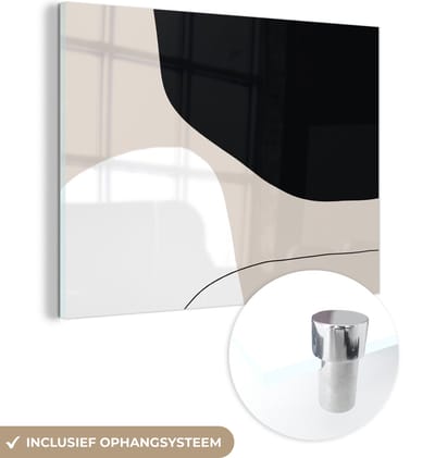 MuchoWow® Glasschilderij 120x90 cm - Schilderij acrylglas - Vormen - Abstract - Design - Foto op glas - Schilderijen