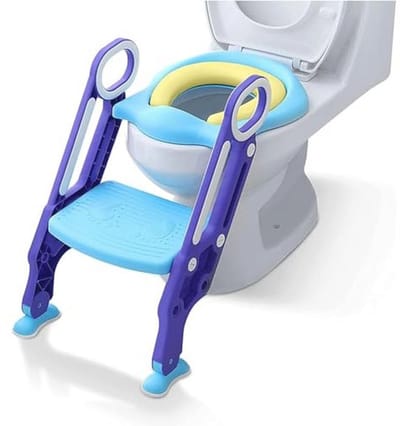 Toiletbril voor Kinderen met Verstelbare Trap en Inklapbaar Ontwerp, Geschikt voor Toiletten van 38-42 cm