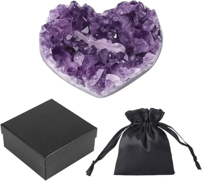 Amethist Druse Ruwe Kristallen voor Meditatie en Healing, Natuurlijke Geode Holtes 4-5cm, Mooi Cadeau in Luxe Doos