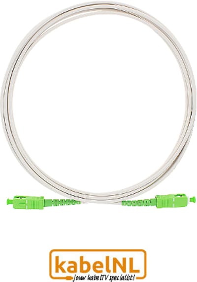 glasvezel aansluitkabel 3 meter gearmeerd, type SC/APC-SC/APC