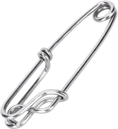 Vissersclips van roestvrij staal, 15 stuks, voor lange lijnen en veelzijdig gebruik bij het vissen