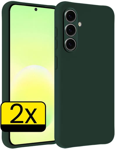 Hoesje - 2 Stuks - Geschikt voor Samsung Galaxy A57 - Sterk & Shockproof - Case Siliconen - Back Cover - Telefoon Hoes - Telefoonhoesjes - Donkergroen