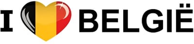 België Sticker - I Love België - Zwart / Geel / Rood