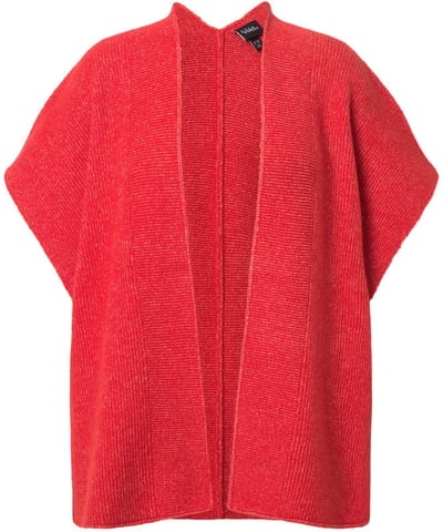 Ulla Popken - Dames - Vest oversized open model halve mouw - Paprikarood - Maat 2+