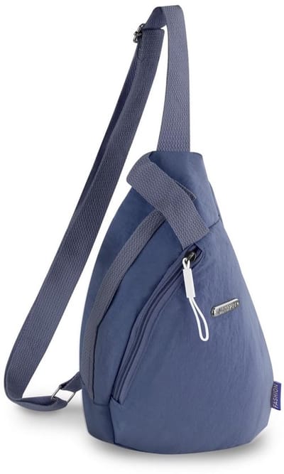 Andiker Buiktas voor dames, eenvoudige, stijlvolle schoudertas voor dames met 2 zakken met ritssluiting, verstelbare riem, waterdichte nylon crossbody tas