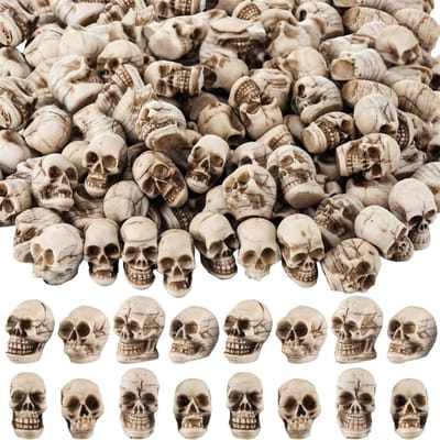 Mini Schedel Figuurje Miniatuur Skelet Hoofd Tafeldecoratie Micro Landschapsfiguur Halloween Grappen Rekwisieten Spookhuis Decoratie black