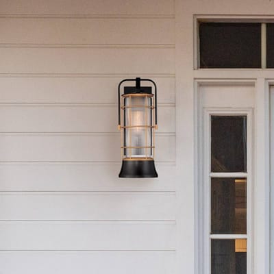 Eurofase LED Wand Buitenlamp Rivamar | 1X E27 Max 40W | Black and Brushed Gold