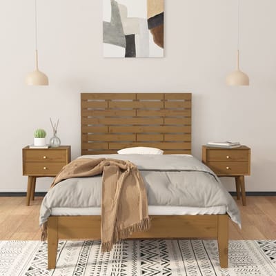 vidaXL - Hoofdbord - wandmontage - 96x3x63 - cm - massief - grenenhout - honingbruin