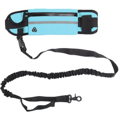 Honden Looplijn Riemtas Handsfree Reflecterend Elastisch Flexibel Taille Honden Looplijn voor hemelsblauwe kleur