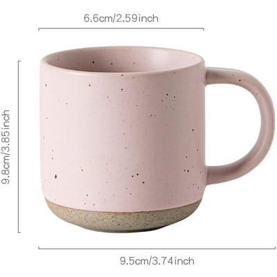 Tasse à café mouchetée blanche au design moderne et personnalisé, en céramique givrée, avec base non émaillée et poignée, idéale pour le café ou le thé. 150ml white