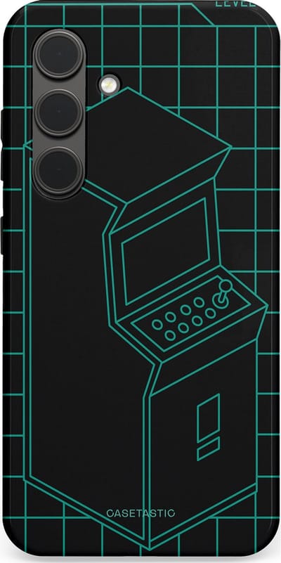 Casetastic Hoesje Geschikt voor Samsung S24 - Stijlvolle Beschermende Duo-layer Case - Retro joystick