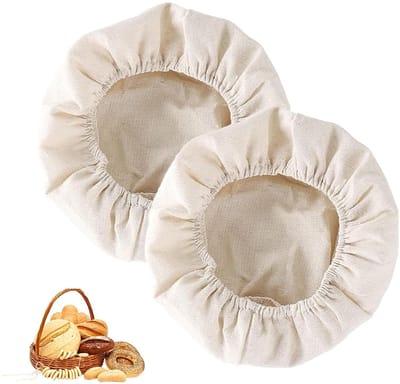 Dailygoods- Broodmand 25,4 cm - 2 Stuks - Stoffen Voering - Banneton - Natuurlijke Doek - Bakbenodigdheden