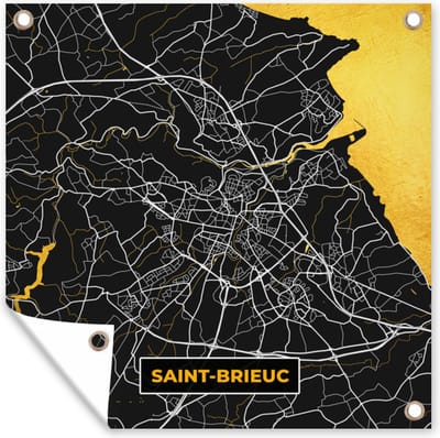 Tuin poster Frankrijk – Saint-Brieuc – Stadskaart – Plattegrond – Kaart - 200x200 cm - Tuindoek