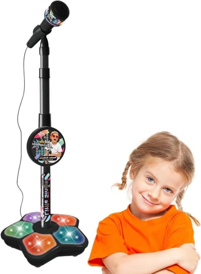 Kinder Microfoon - Karaoke Set - Feest Entertainment - Hoogte Verstelbaar - Tot 100 cm - Zwart