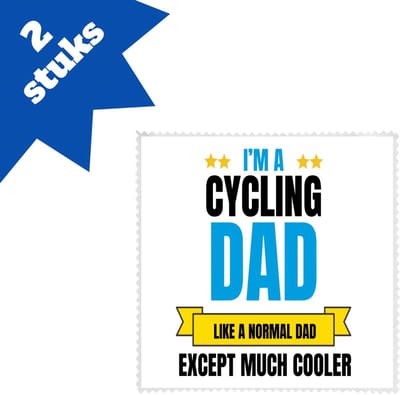 Akyol - i'm a cycling dad brillendoekjes - Vader - papa - vaderdag cadeautjes - verjaardagscadeau - gift - kado - 17,8 bij 17,8 cm - 2 stuks