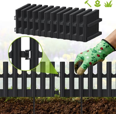 Grasrand beperk uw tuinborder - 12 panelen kunststof boordsteen - 5,2 strekkende meter - antraciet - 24 grondpennen inbegrepen - eenvoudig te plaatsen grasmaai rand