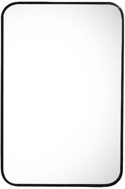 Luxaliving spiegel - wandspiegel 60x90 cm – Rechthoekige Spiegel met Zwarte Metalen Rand – Modern Design met Afgeronde Hoeken