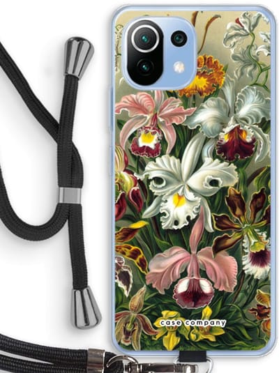 Case Company® - Hoesje met koord geschikt voor Xiaomi Mi 11 Lite hoesje met Koord - Haeckel Orchidae - Telefoonhoesje met Zwart Koord - Bescherming aan alle Kanten en Over de Schermrand