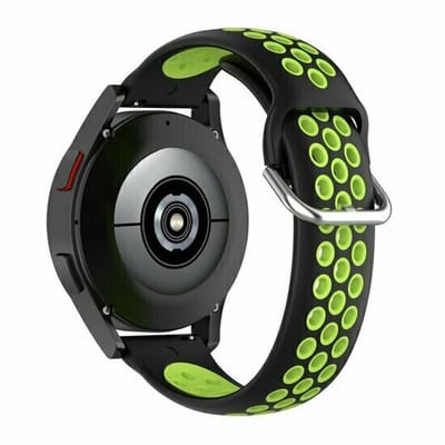 By Qubix - Siliconen sportbandje met gesp - Zwart + groen - Geschikt voor Xiaomi Redmi Watch 5 Active / Redmi Watch 5 Lite