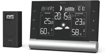 Met Buitensensor - Weerstation Binnen en Buiten - Weermeter Draadloos - Temperatuurmeting
