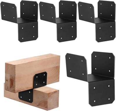 Paalhouder 4x4 - Balkenconnector Caps - Terras Schuur Bouwen - Roestvrij Weerbestendig - 76 x 89 cm - Zilverkleurig