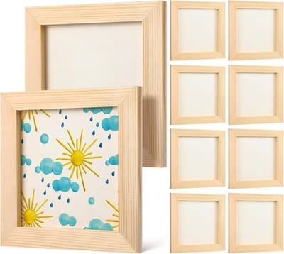 10 stuks onbewerkte houten fotolijstjes voor knutselen en decoratie