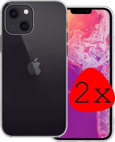 Hoesje 2 Stuks - Geschikt voor Apple iPhone 13 - Sterk & Shockproof - Case Siliconen - Back Cover - Telefoon Hoes - Transparant