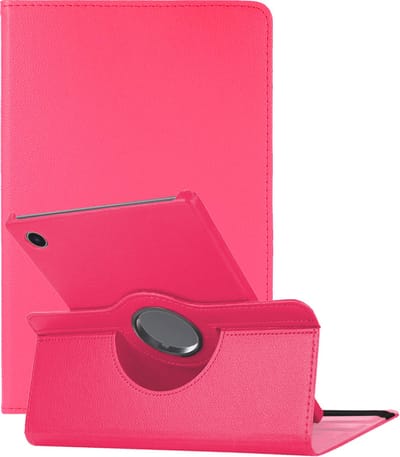 Hoes - Geschikt voor Samsung Galaxy Tab A11 Plus - 360 Graden Draaibare Hard Cover Case - Tablet Hoesje Draaibaar - Donkerroze