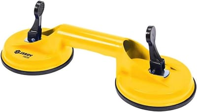 Zuignap Kunststof - Plastic Zuignap - Materiaal Verplaatsen - Slagvaste Behuizing - 2 x 115mm - Geel
