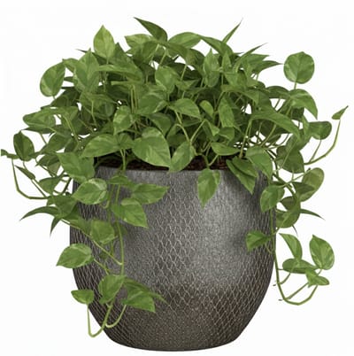 Mica decorations Bloempot / plantenpot Madeira - zilver - terracotta - 28 x 28 cm - schubbenpatroon