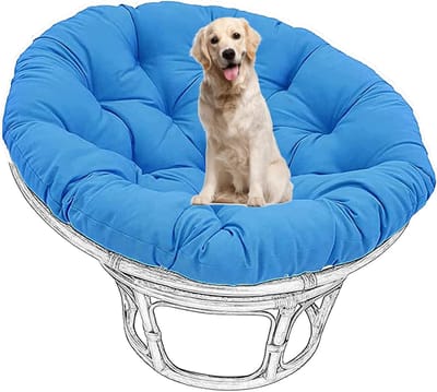 Papasan Stoelkussen - Ronde Zitkussen - Buiten Ontspannen - Waterdicht en UV-bestendig - 110 cm - Grijs
