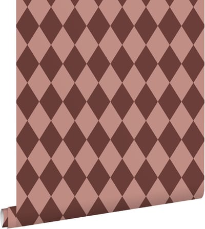 ESTAhome behang ruiten donker paars en roze - 50 x 900 cm - 131935