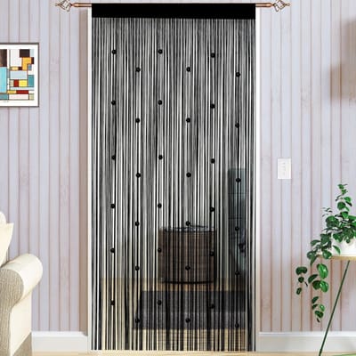 VELTRR® Deurgordijn Kralen - Macrame - Zwart